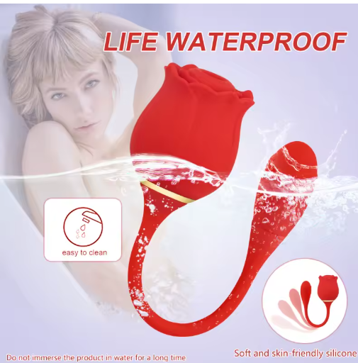 Stimulateur Clitoridien Rose 2 en 1 Suceur & Vibromasseur, 20 Modes Intenses