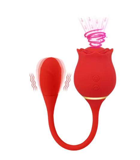 Stimulateur Clitoridien Rose 2 en 1 Suceur & Vibromasseur, 20 Modes Intenses