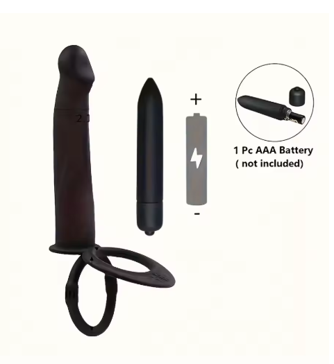 Godemiché vibrant réaliste avec anneau pénien en silicone médical