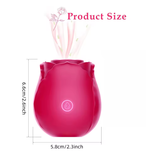 Vibromasseur Clitoridien en Forme de Rose Stimulateur à Succion Puissante, Rechargeable USB, 7 Modes