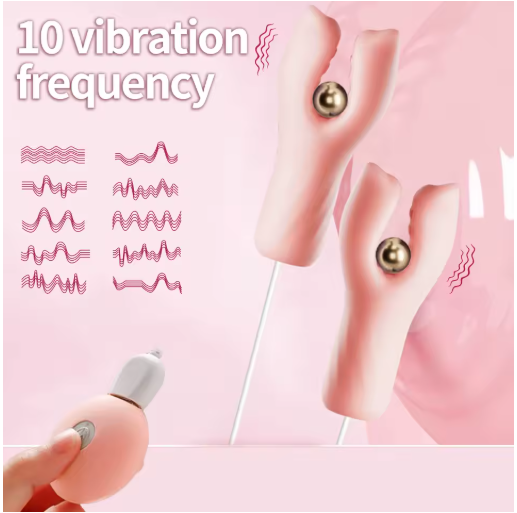 Pinces Vibrantes pour Seins 10 Modes de Vibration, Silicone Doux, Recharge USB Jeu Érotique et Préliminaires Sensuels