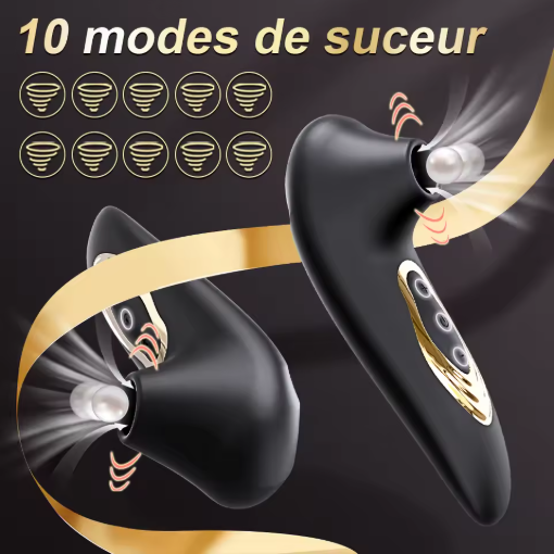 Suceur clitoridien, stimulateur intime avec 10 modes de succion, étanche et rechargeable USB, jouet érotique pour femmes
