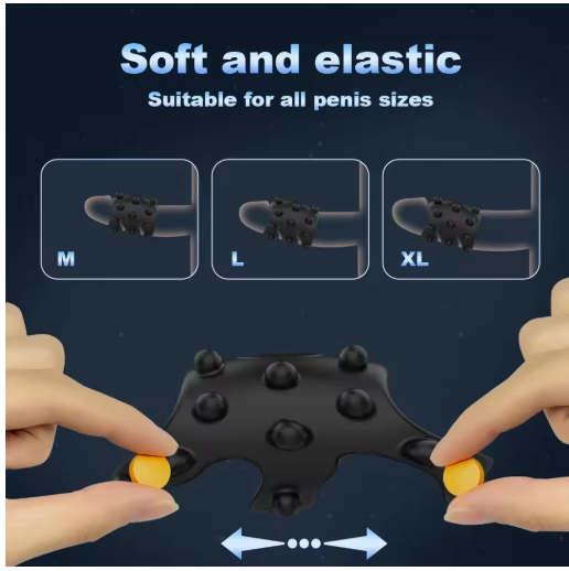 Anneau Pénien Vibrant avec Picots Stimulation et Retard de l’Éjaculation
