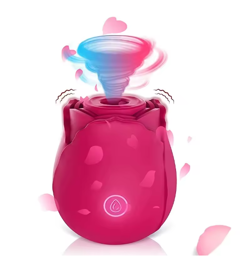 Vibromasseur Clitoridien en Forme de Rose Stimulateur à Succion Puissante, Rechargeable USB, 7 Modes