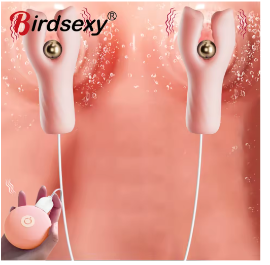 Pinces Vibrantes pour Seins 10 Modes de Vibration, Silicone Doux, Recharge USB Jeu Érotique et Préliminaires Sensuels