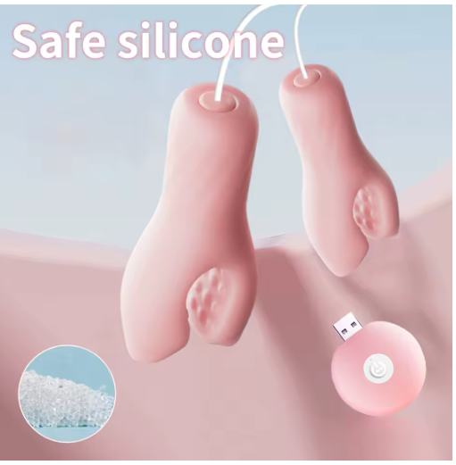 Pinces Vibrantes pour Seins 10 Modes de Vibration, Silicone Doux, Recharge USB Jeu Érotique et Préliminaires Sensuels
